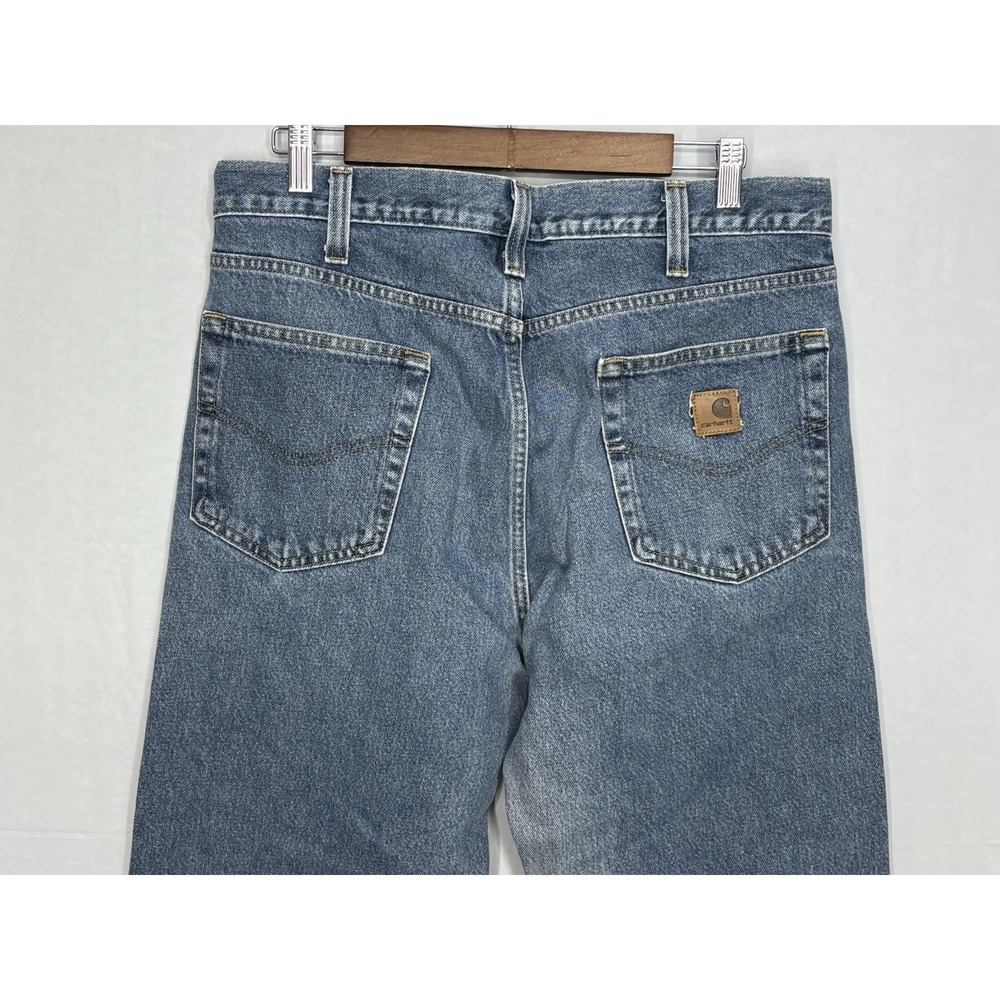 Carhartt Men's 34x32 Jeans Straight Traditional Fit Blue Medium Denim B480 DPS